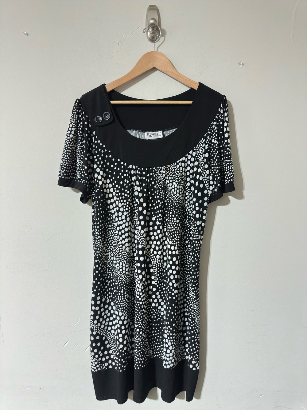 Periwinkle Women’s Black & White Polka Dot Shift Dress Size 18W